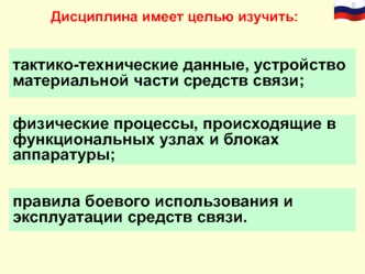 Тактико-технические данные, устройство материальной части и правила боевого использования средств связи. (Лекция 1)