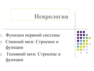 Неврология. Функции нервной системы. Спинной и головной мозг. Строение и функции