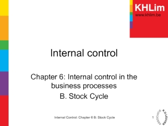 Internal control and deontology - Chapter 6 B. Stock Cycle