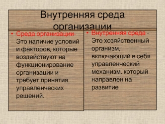 Внутренняя среда организации