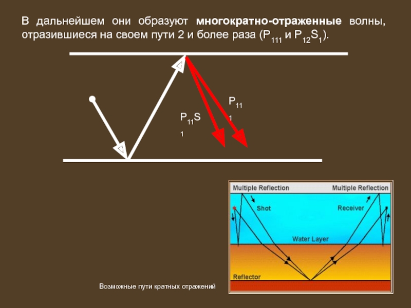 Отраженные волны. Кратно отраженные волны это. Отраженные волны на сейсмограмме. Отраженная волна в сейсморазведке.