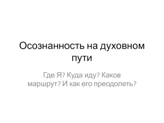 Осознанность на духовном пути. Цели, которые мы ставим