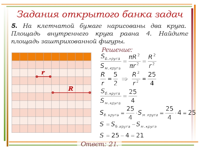 Найдите площадь 5 задание. Найти площадь внутреннего круга. На клетчатой бумаге два круга. Площадь внутреннего круга равна. На клетчатой бумаге нарисованы два круга площадь внутреннего равна.