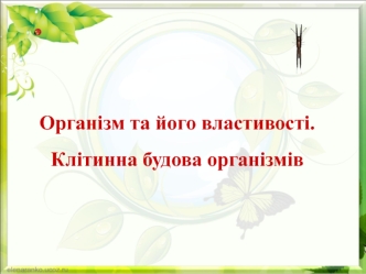 Організм та його властивості. Клітинна будова організмів