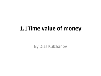 Time value of money