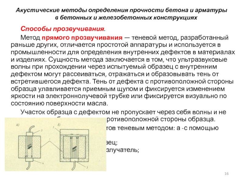 Схема определения прочности бетона