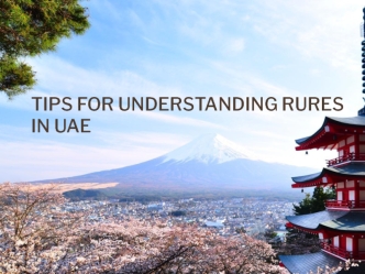 Tips for understanding rures in UAE. Rules in Japan