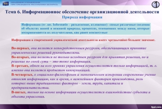 Информационное обеспечение организационной деятельности