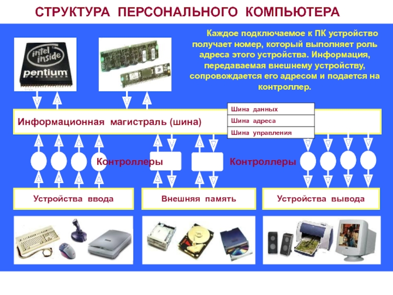 Строение персонального компьютера презентация