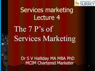 Services marketing. The 7 P’s of Services Marketing