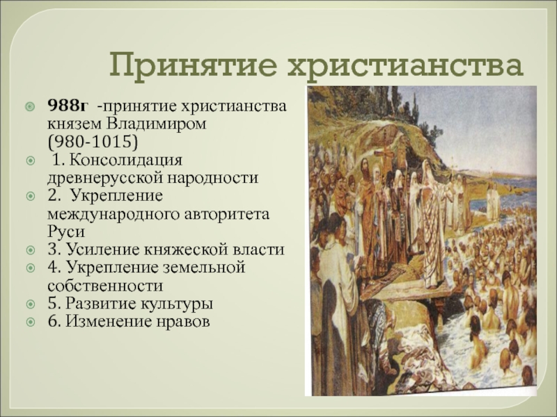 988 принятие христианства на руси