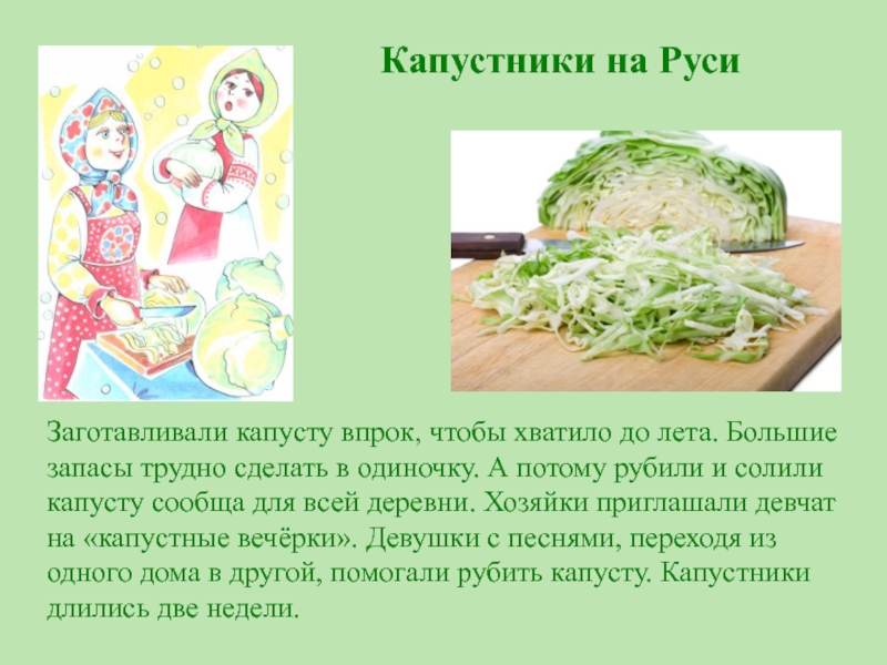 Блюда из капуста на руси