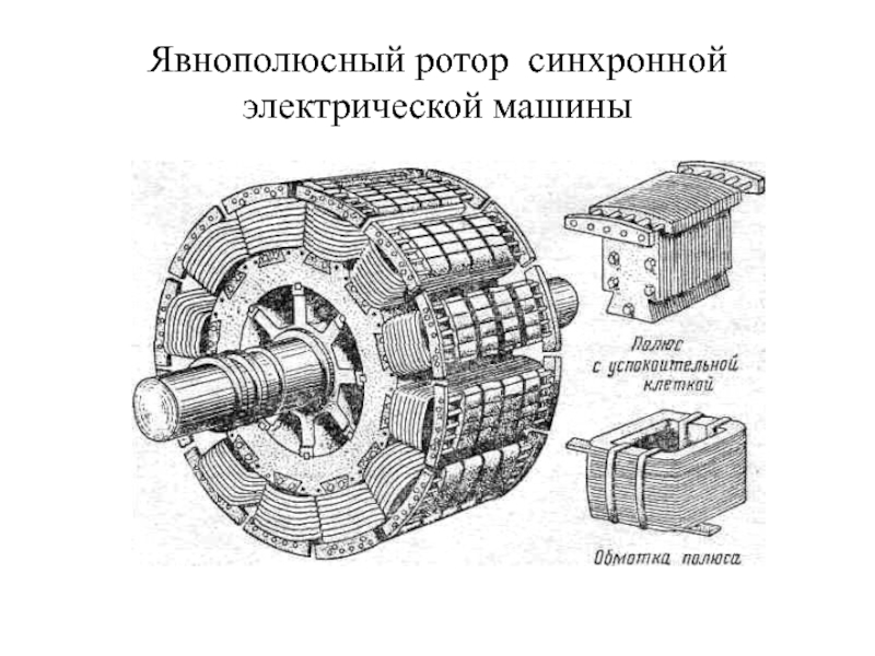 Явнополюсный ротор синхронной электрической машины