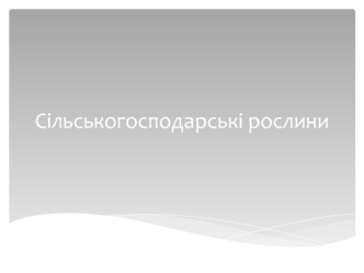 Сільськогосподарські рослини