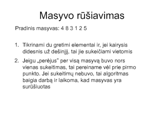 Masyvo rūšiavimas
