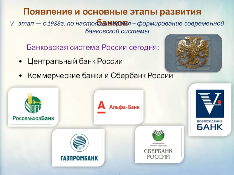 Появление банков в россии