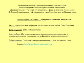 Цифровые счетчики импульсов