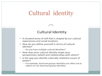 Cultural identity