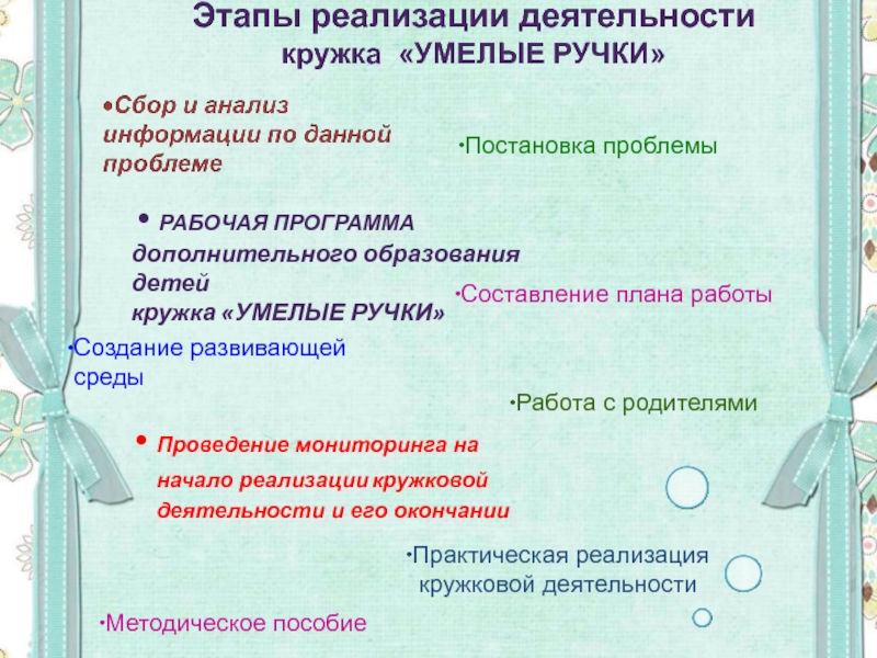 План работы кружка умелые ручки