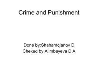 Crime and Punishment