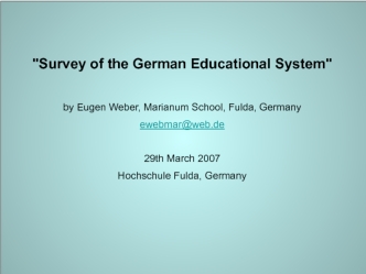 The German educational system