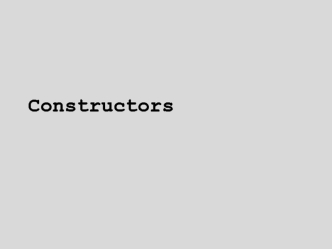 OOP part2. Constructors