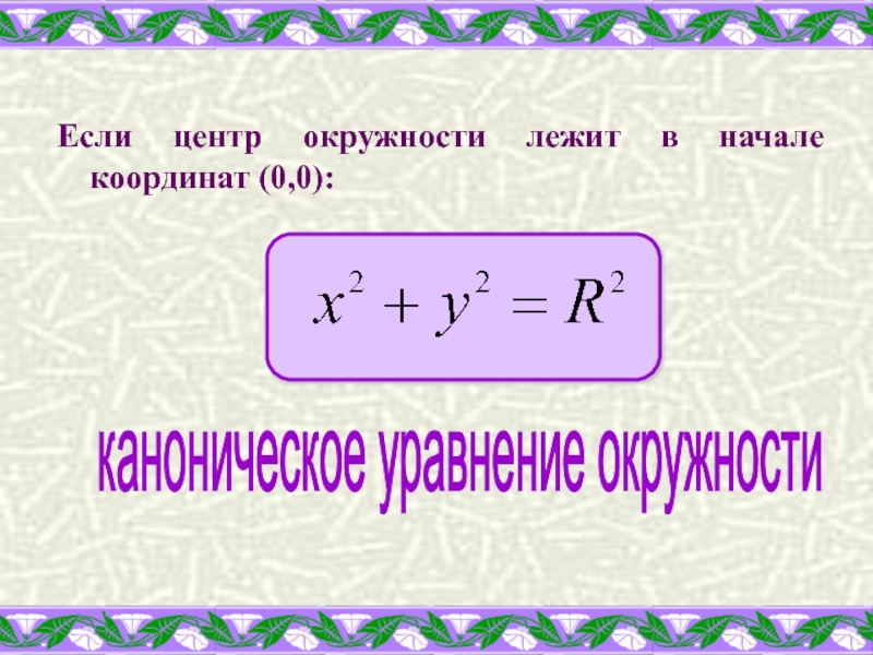 Канонические координаты. Каноническое уравнение окружности. Каноническое уравнение ок. Каноническое уравнение круга.