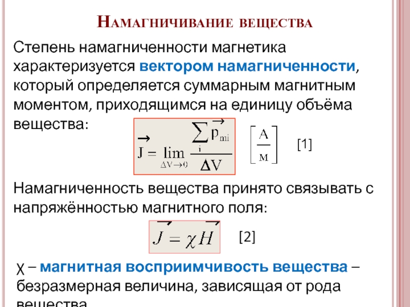 Что такое намагниченность образца