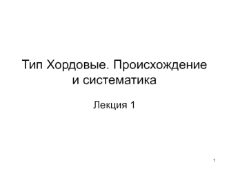 Тип Хордовые. Происхождение и систематика