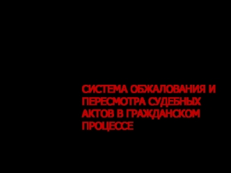 Система обжалования и пересмотра судебных актов в гражданском процессе