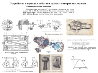 Устройство и принцип действия судовых синхронных машин. Синхронные двигатели. (Билет 14)