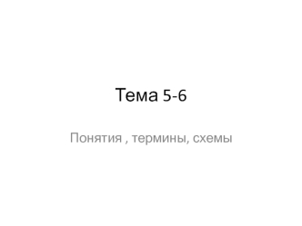 Тема 5-6. Понятия, термины, схемы