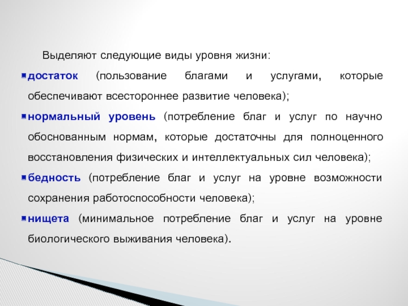 Реферат: Уровень жизни и прожиточный минимум в России