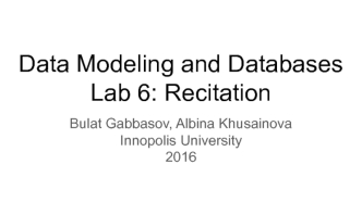 Data Modeling and Databases