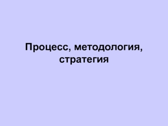 Процесс, методология, стратегия. Карта содержимого