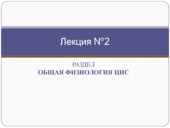 Функции центральной нервной системы