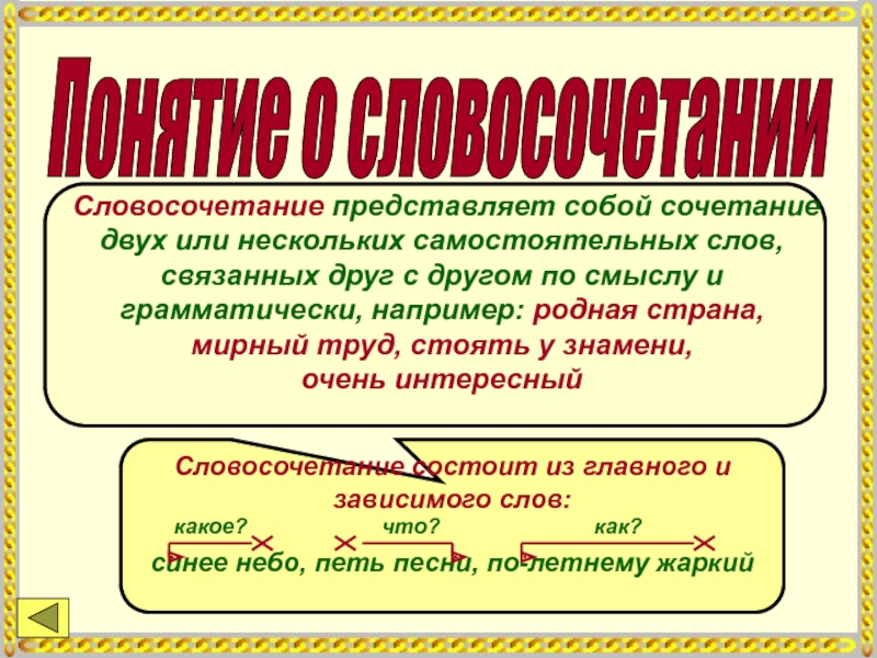 Из чего состоит словосочетание