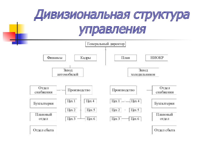 Дивизиональный этап. Дивизиональная организационная структура схема. Типы организационных структур дивизиональная.