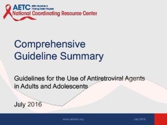 Guidelines for the use of antiretroviral agents in adults and adolescents