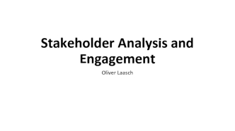 Stakeholder analysis eng agement