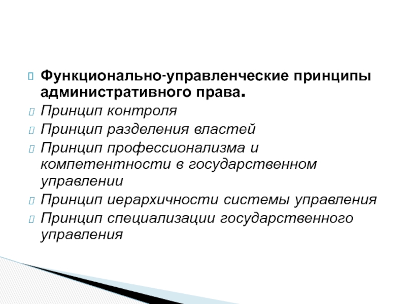 1 функциональный принцип. Принципы административного Пава.