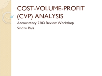 Cost-volume-profit (cvp) analysis