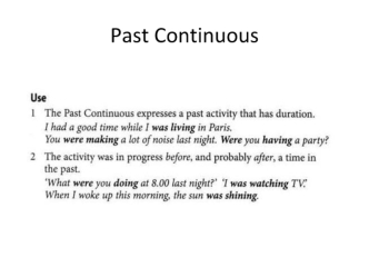 Past Continuous