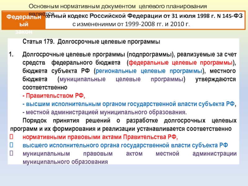 Ст 179. Целевые программы РФ. Долгосрочные областные целевые программы. Что представляют собой долгосрочные целевые программы. Целевая программа муниципального образования это.