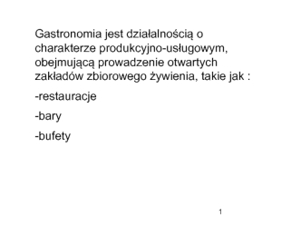 Turystyczna baza gastronomiczna