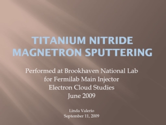 Titanium nitride magnetron sputtering