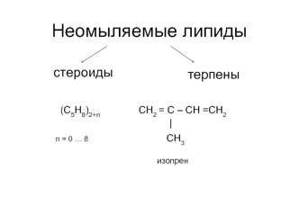 Неомыляемые липиды. Стероиды