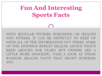 Fun And Interesting Sports Facts