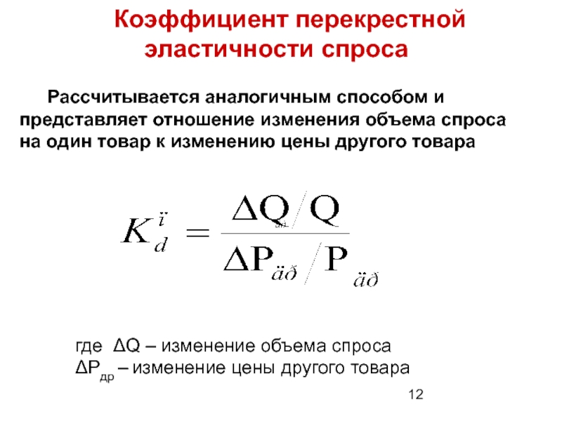 Коэффициент перекрестной эластичности спроса