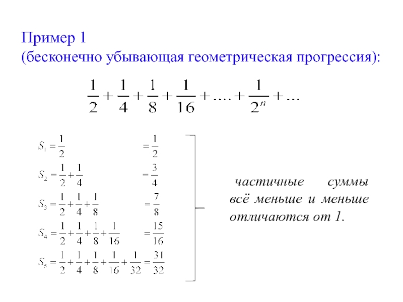 Убывающая геометрическая прогрессия